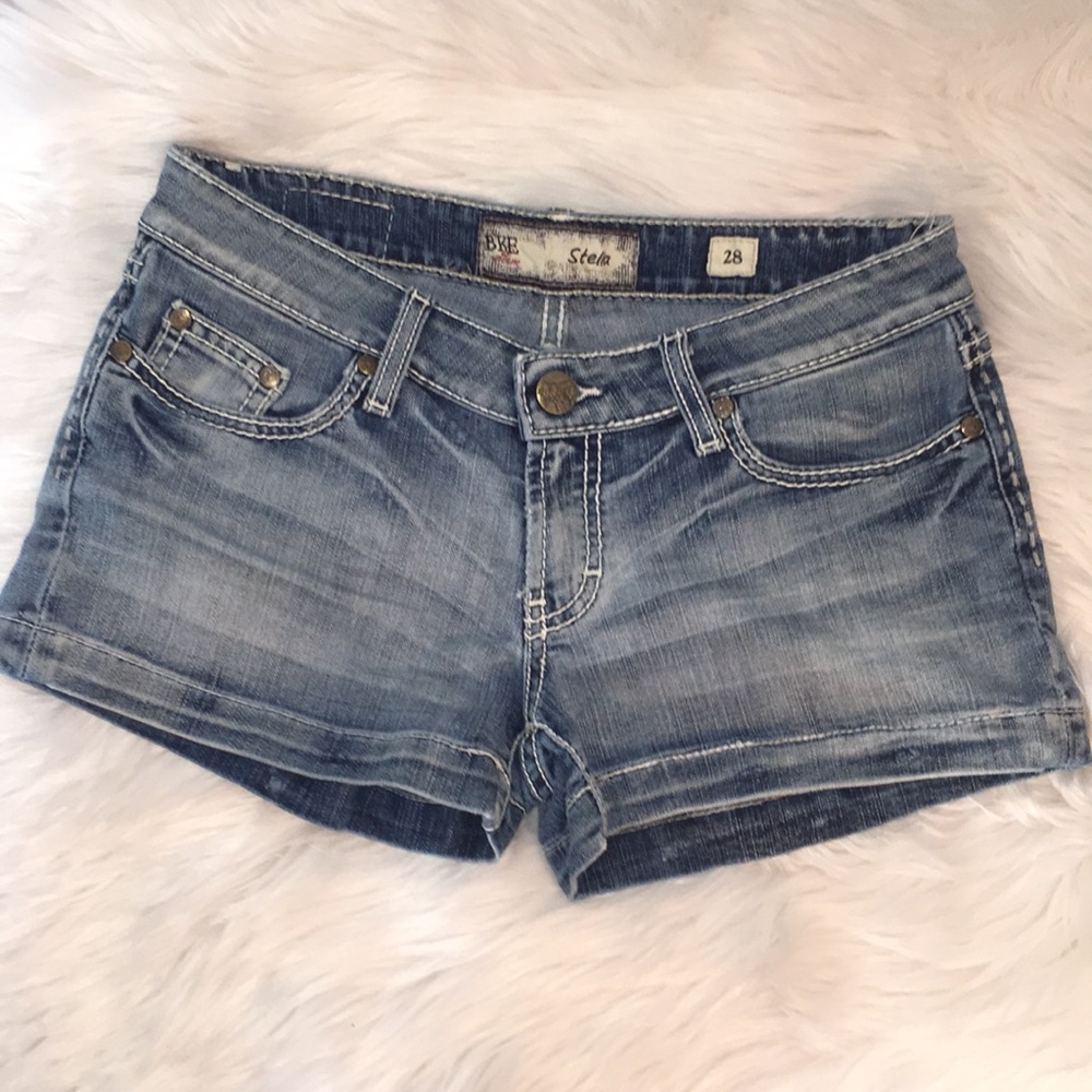 BKE Stella Denim Shorts Sz 28 W detail on back